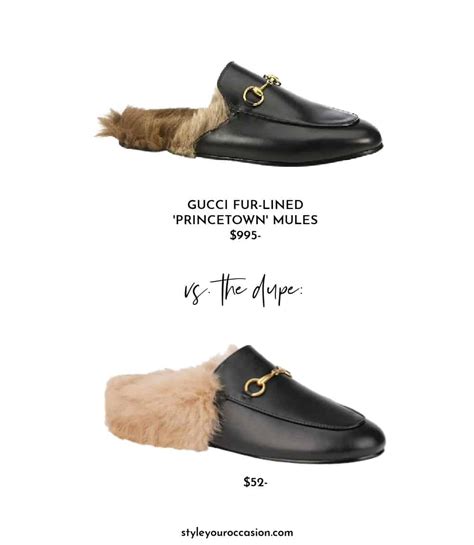 gucci fur lined mules dupe|gucci loafer mules.